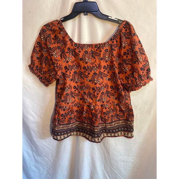 Madewell Womens Small Puff-Sleeve Peplum Top in Cavoli Floral - Picture 6 of 10